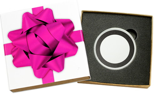 SilverTowne Natural Kraft Paper Gift Box with Hot Pink Bow Box Sleeve